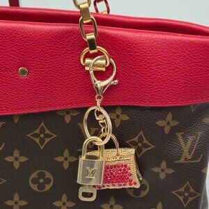 Authentic Louis Vuitton Lock & Key with unbranded Bag Keycharm, Keychain